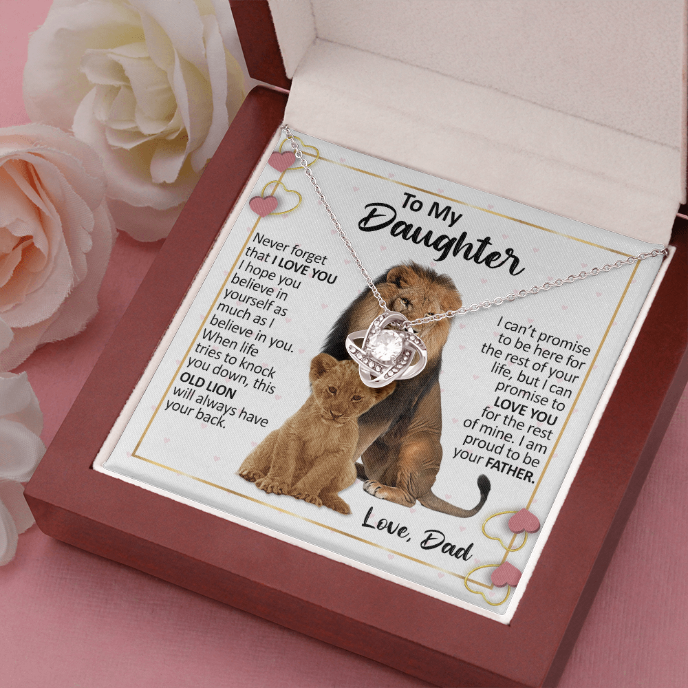 litzzy To My Daughter - Never Forget That I Love You - Love Knot Necklace jewelry   