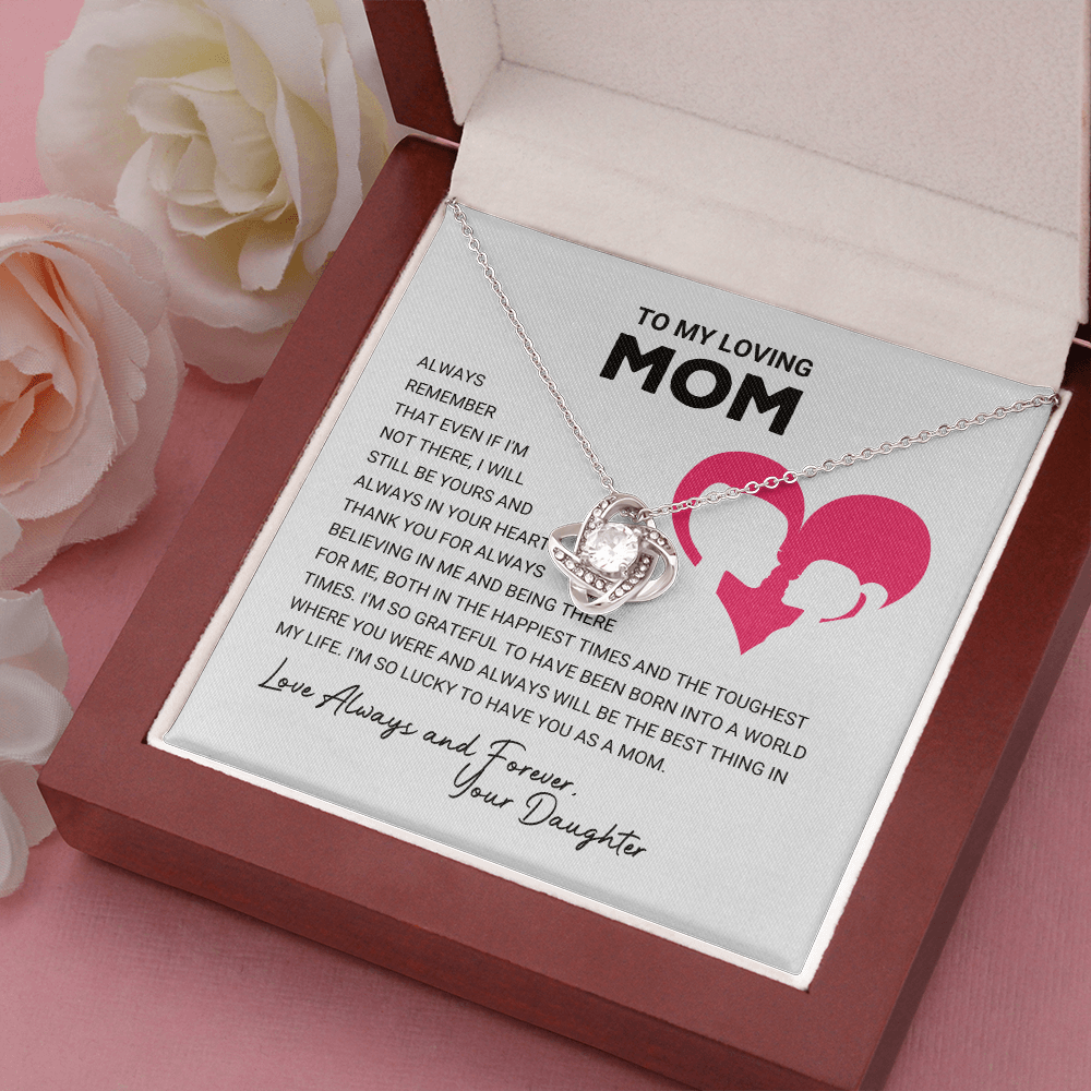 litzzy To My Loving Mom - Love Knot Gift From Daughter - Litzzy Mother's Day Gifts Necklace Jewelry   