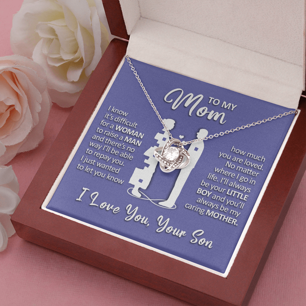 litzzy To My Mom - I'll Always Be Your Little Boy - Love Knot Necklace Jewelry   