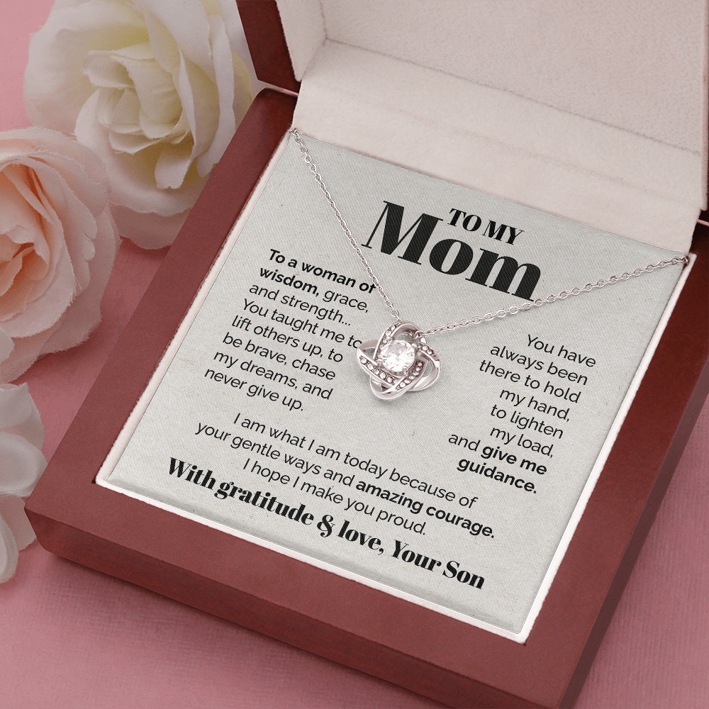 litzzy To my Mom - To a woman of wisdom - Love Knot Necklace Jewelry   