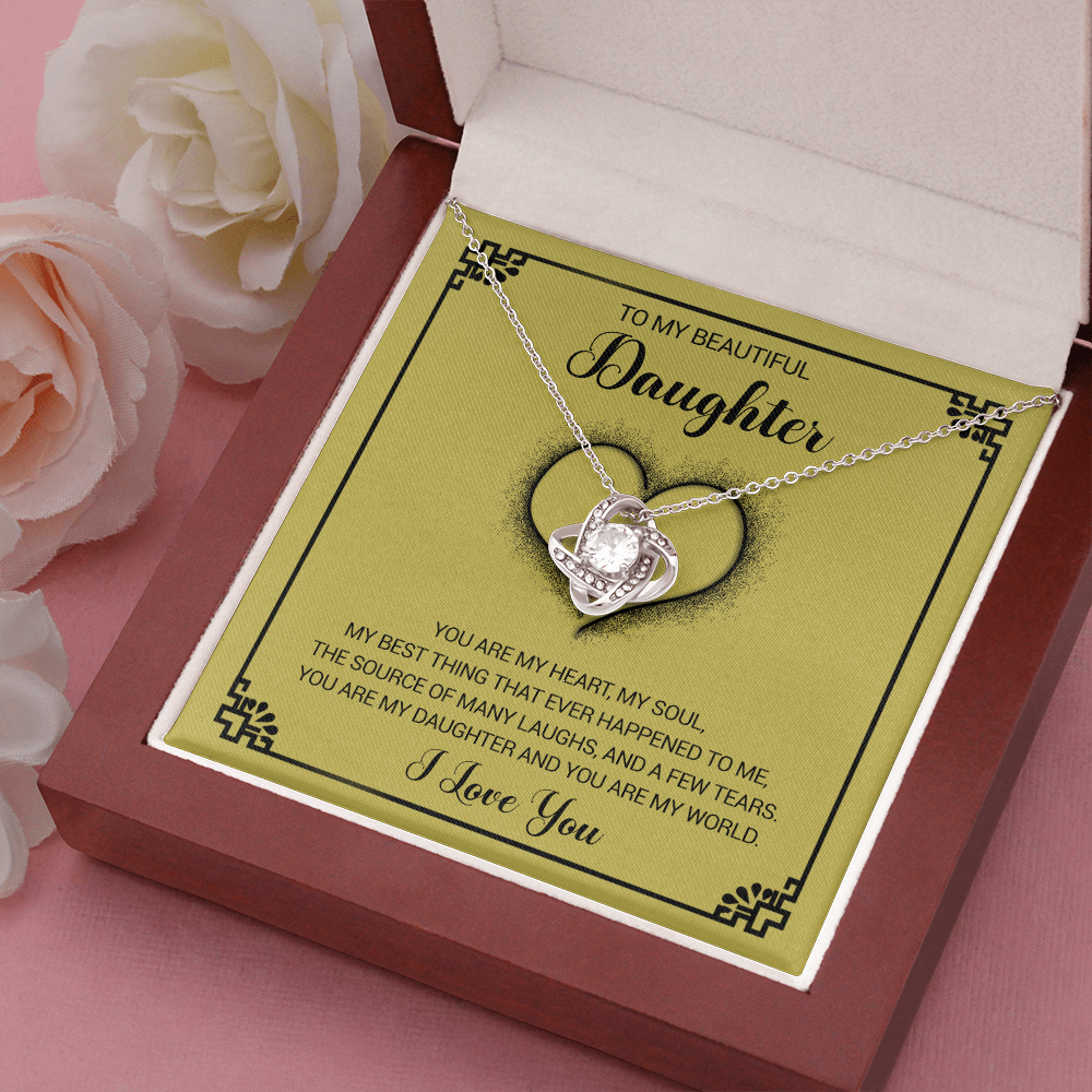 litzzy To My Beautiful Daughter - You Are My Heart My Soul - Love Knot Necklace jewelry   