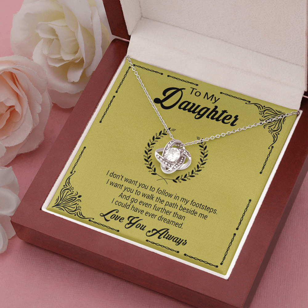 litzzy To My Daughter - I Want You To Walk The Path Beside Me - Love Knot Necklace jewelry   