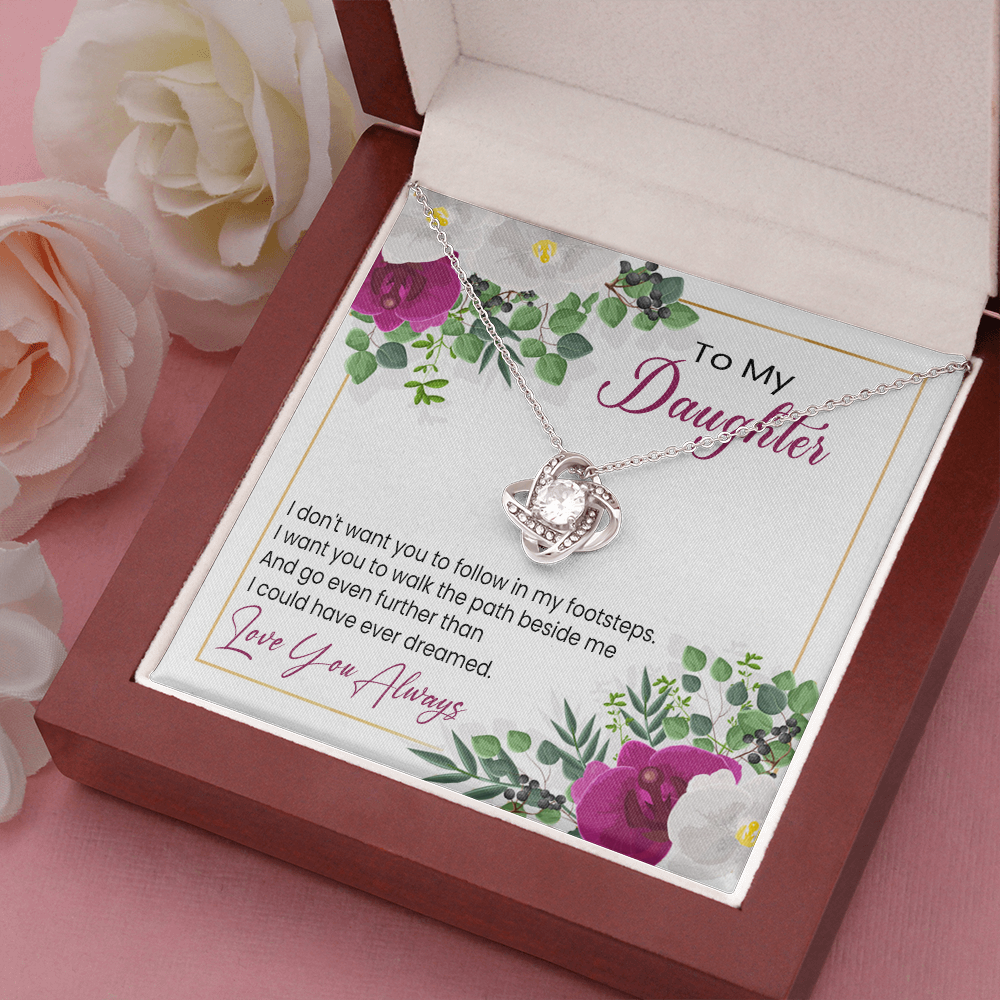 litzzy To My Daughter - I Want You To Walk The Path Beside Me - Love Knot Necklace jewelry   