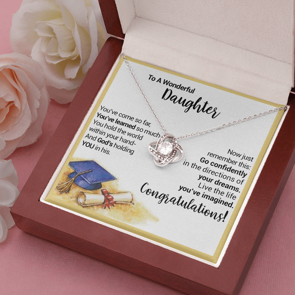 litzzy To A Wonderful Daughter - Go Confidently In The Directions Of Your Dreams - Love Knot Necklace jewelry   