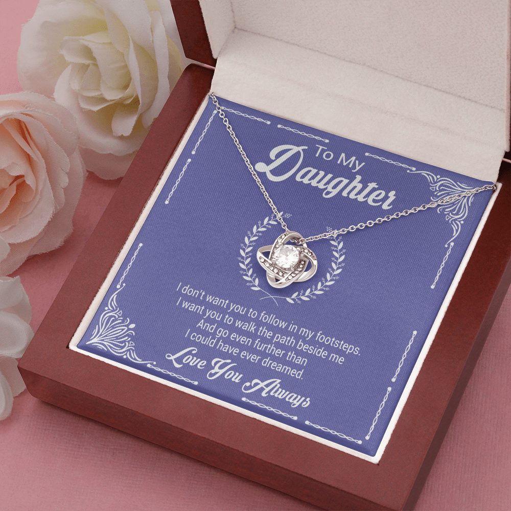litzzy To My Daughter - I Want You To Walk The Path Beside Me - Love Knot Necklace jewelry   