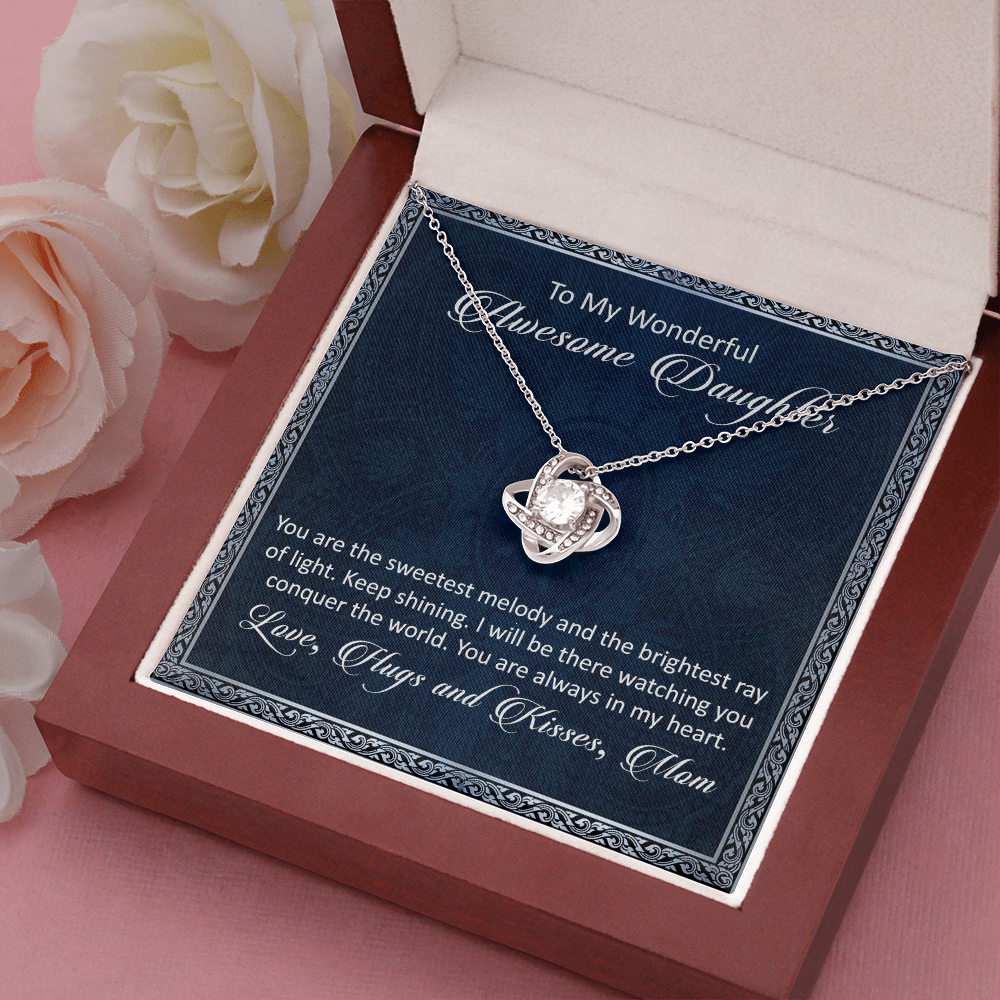 litzzy To My Awesome Daughter - You Are The Sweetest Melody - Love Knot Necklace jewelry   