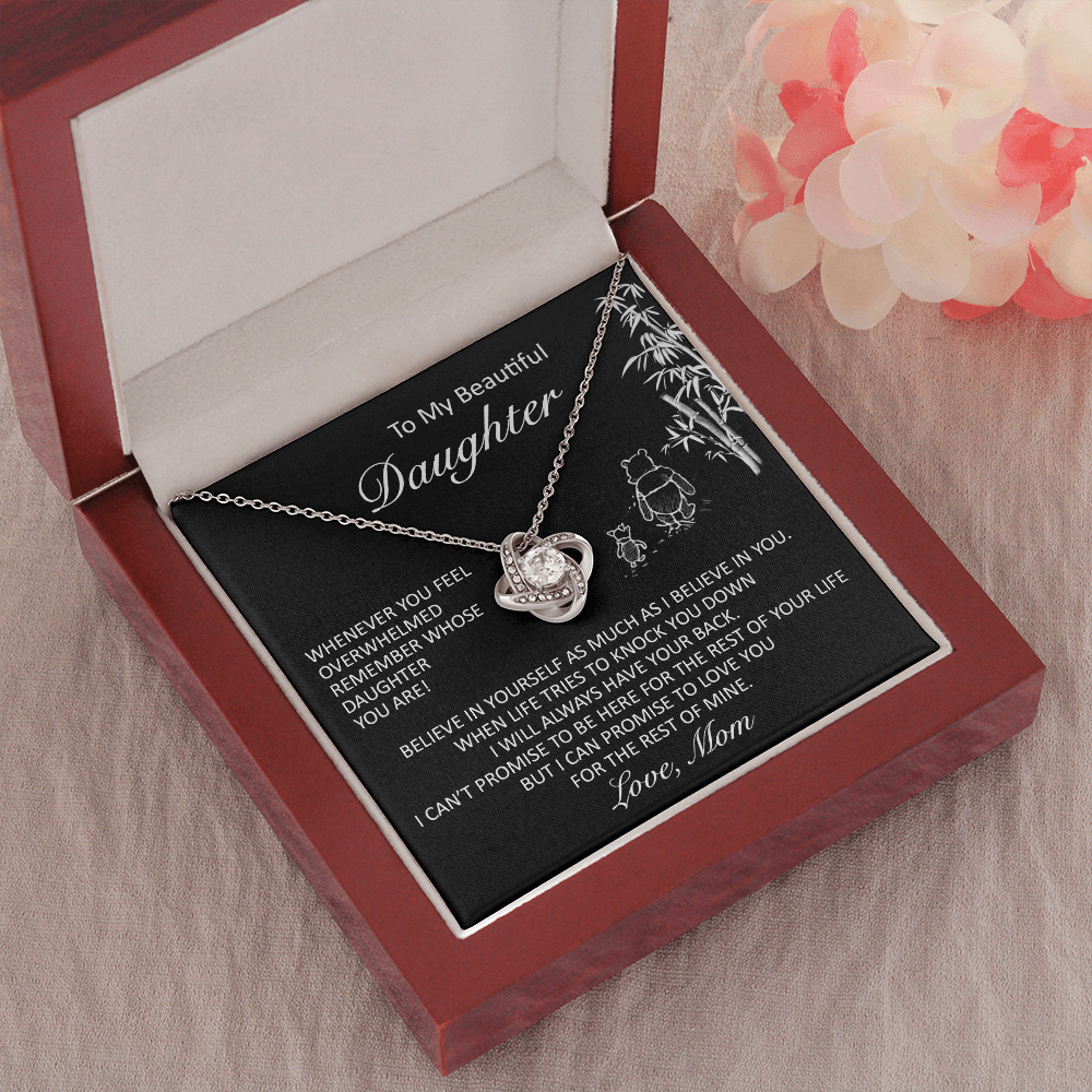 litzzy To My Beautiful Daughter - Believe In Yourself - Love Knot Necklace jewelry   