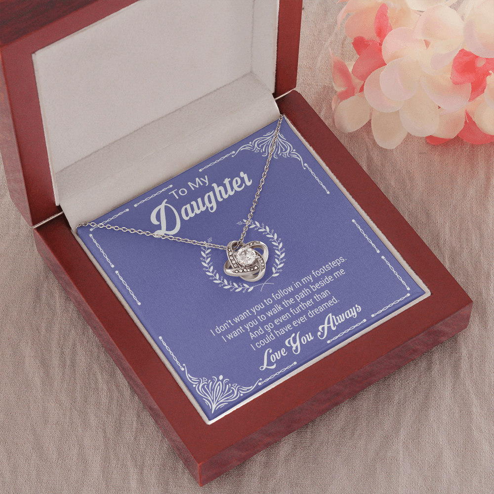 litzzy To My Daughter - I Want You To Walk The Path Beside Me - Love Knot Necklace jewelry   