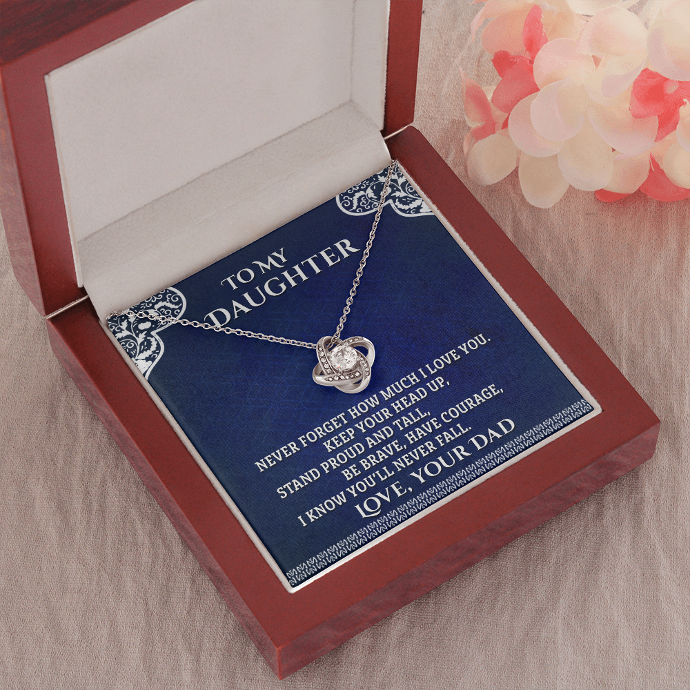 litzzy To My Daughter - Stand Proud And Tall - Love Knot Necklace jewelry   