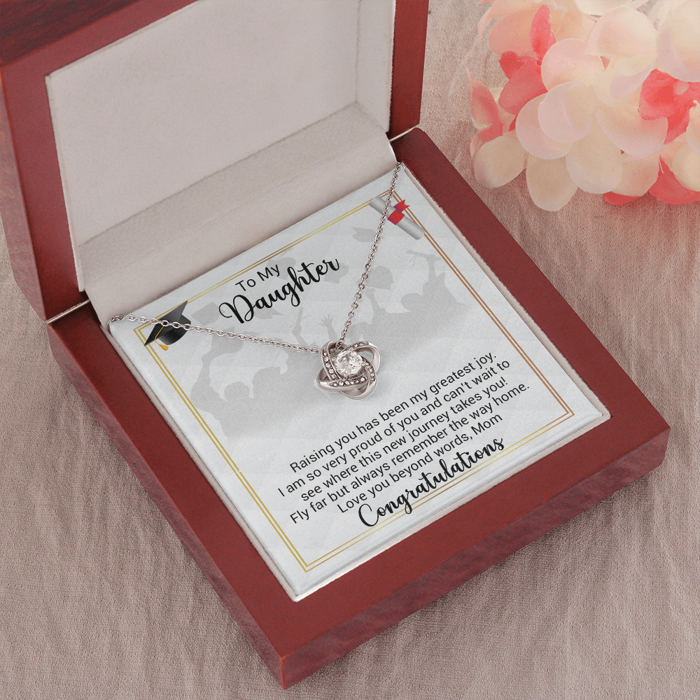litzzy To My Daughter - Raising You Has Been My Greatest Joy - Love Knot Necklace jewelry   
