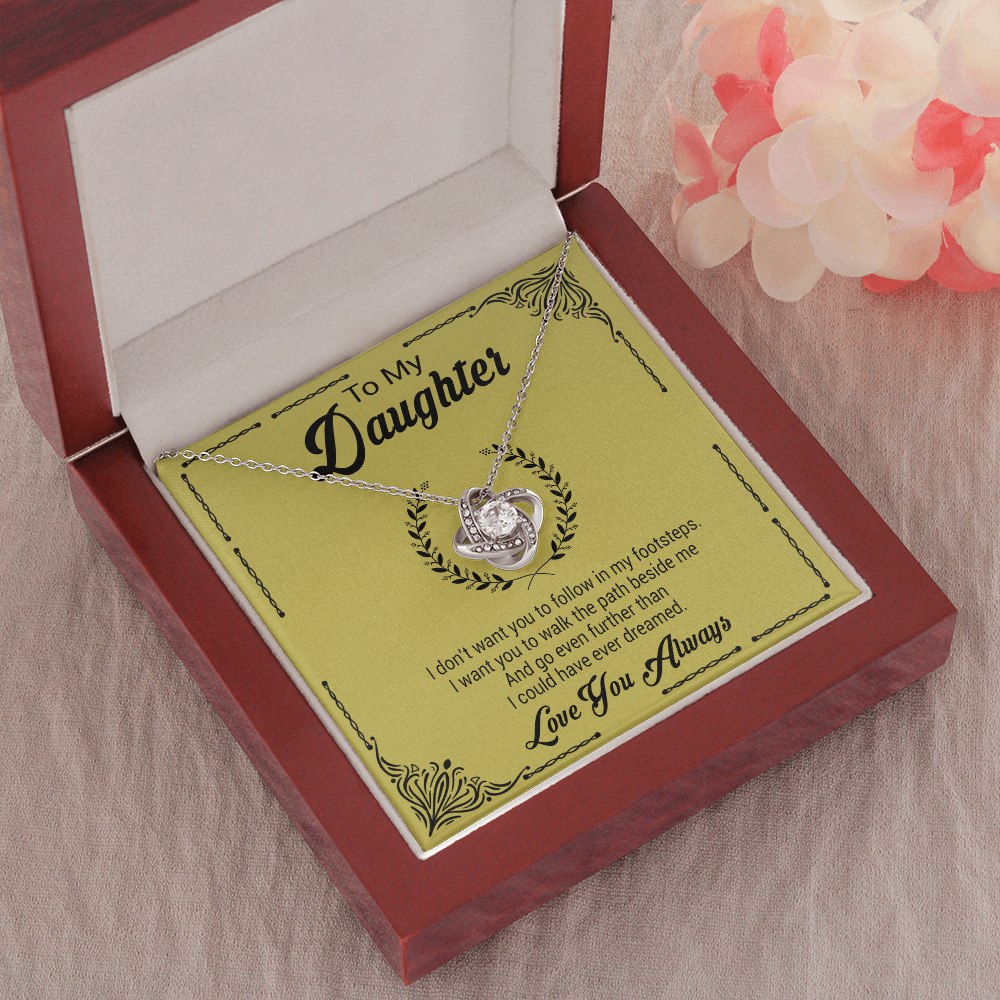 litzzy To My Daughter - I Want You To Walk The Path Beside Me - Love Knot Necklace jewelry   