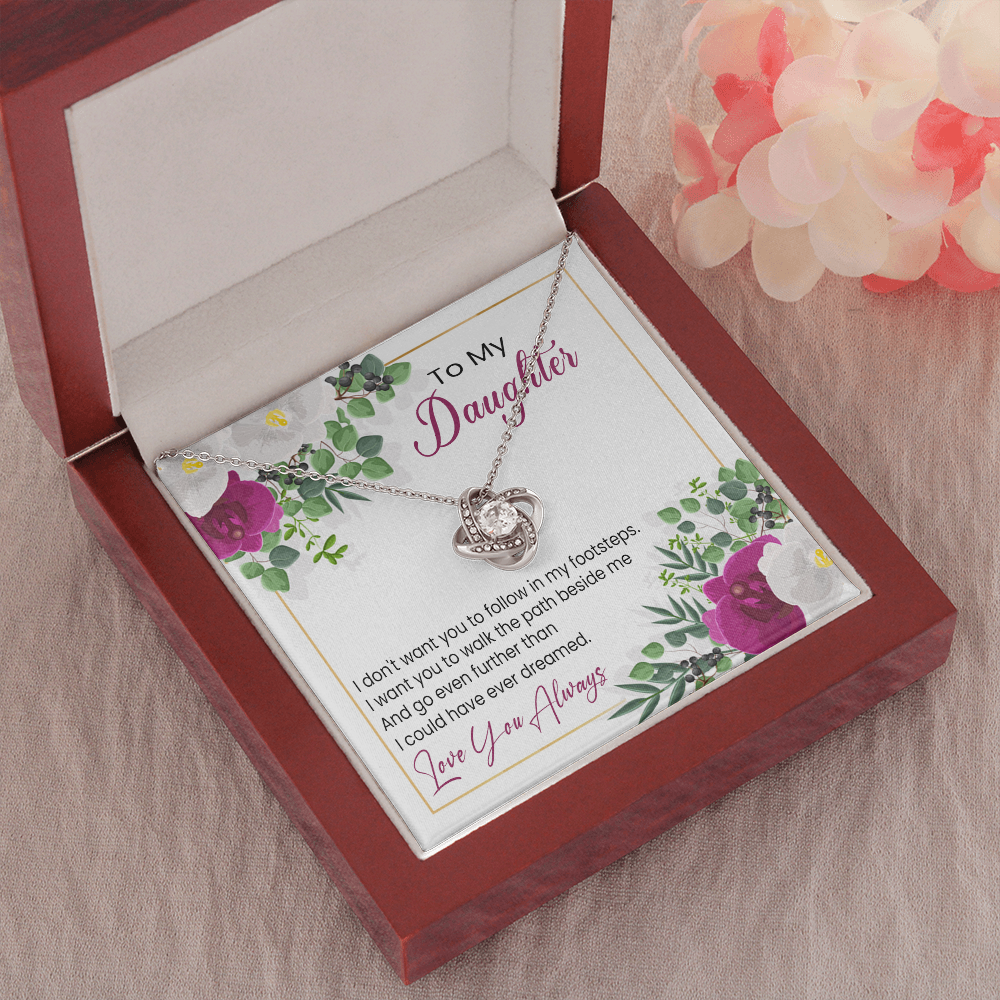 litzzy To My Daughter - I Want You To Walk The Path Beside Me - Love Knot Necklace jewelry   