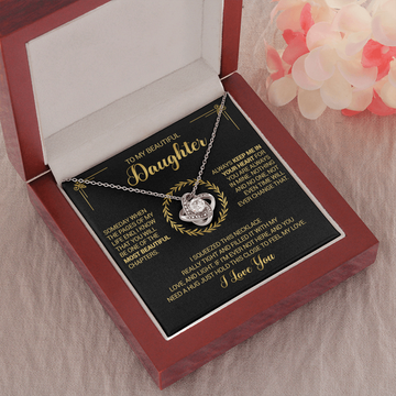 litzzy To My Beautiful Daughter - Always Keep Me In Your Heart - Love Knot Necklace jewelry   