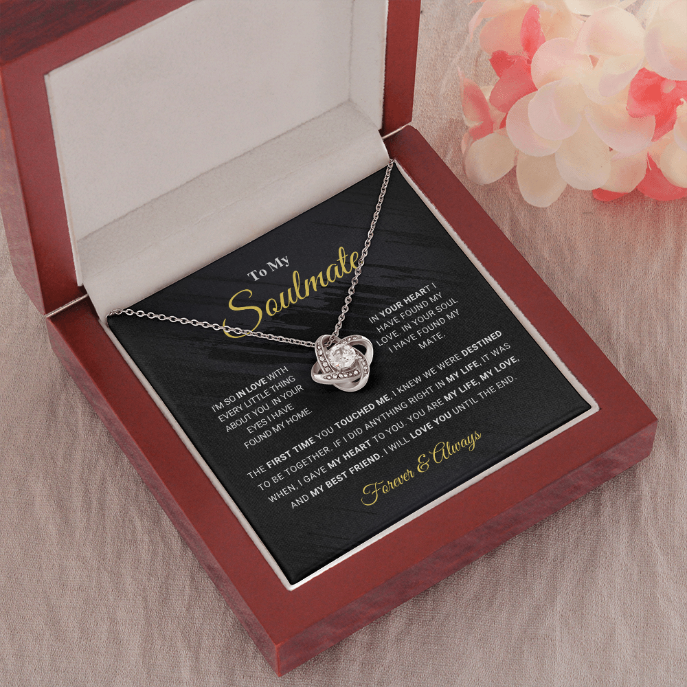 litzzy To My Soulmate - My Life - Love Knot Necklace - To My Soulmate - Gift For Soulmate Jewelry   