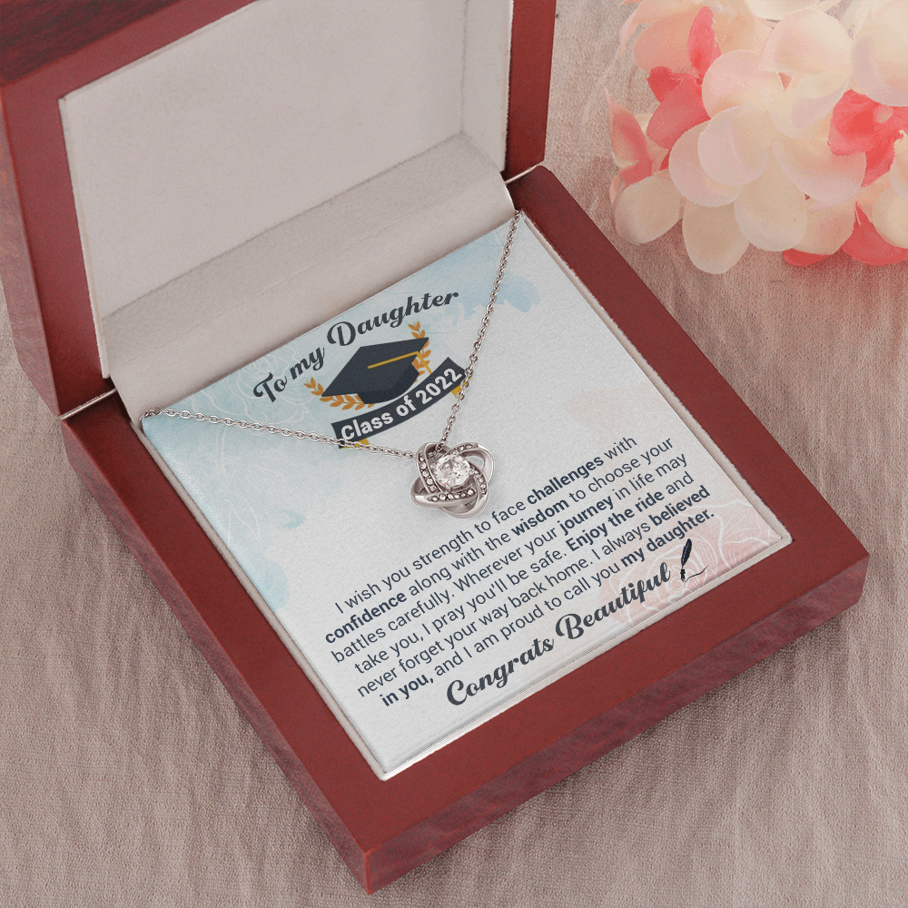 litzzy To My Daughter Class Of 2022 - Never Forget Your Way Back Home - Love Knot Necklace jewelry   