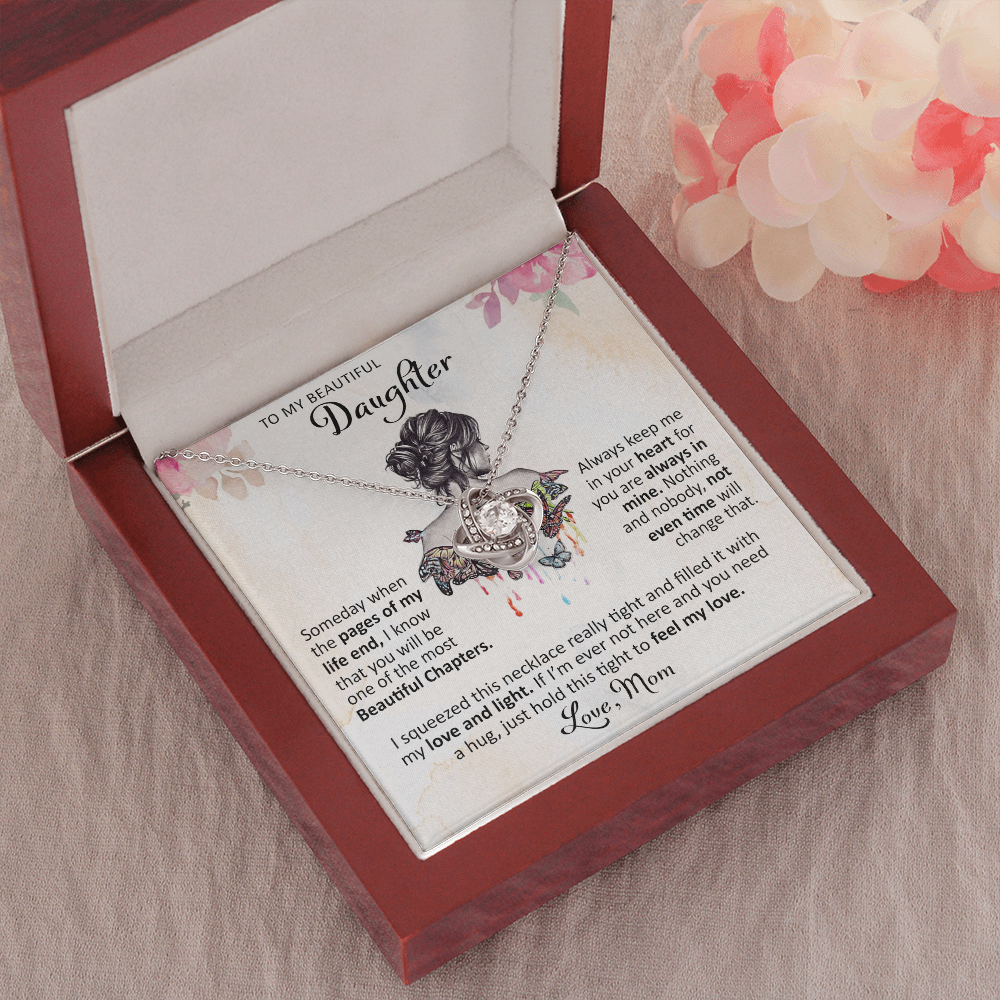 litzzy To My Beautiful Daughter - Someday When The Pages - Love Knot Necklace jewelry   
