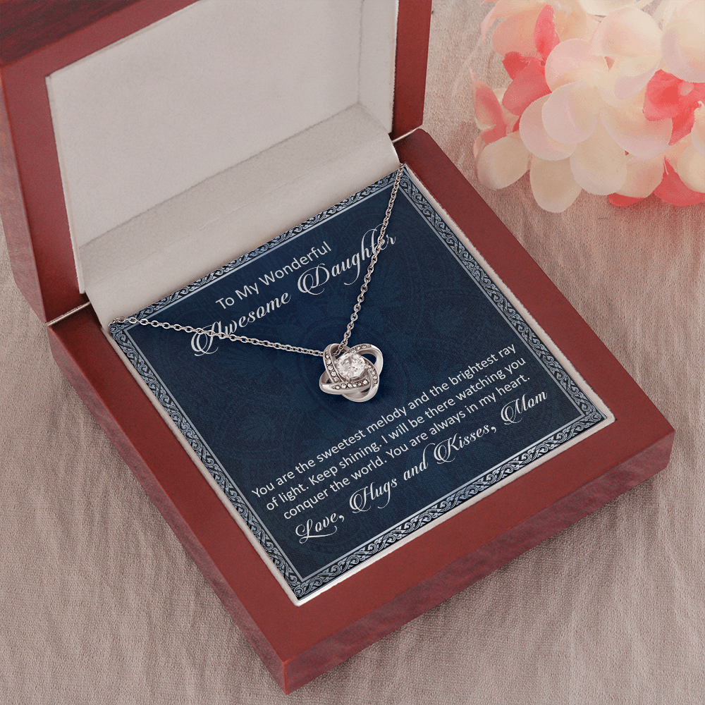 litzzy To My Awesome Daughter - You Are The Sweetest Melody - Love Knot Necklace jewelry   