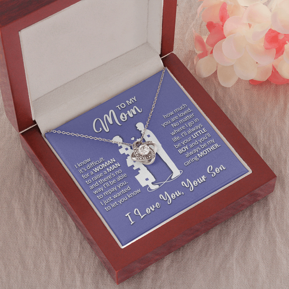litzzy To My Mom - I'll Always Be Your Little Boy - Love Knot Necklace Jewelry   