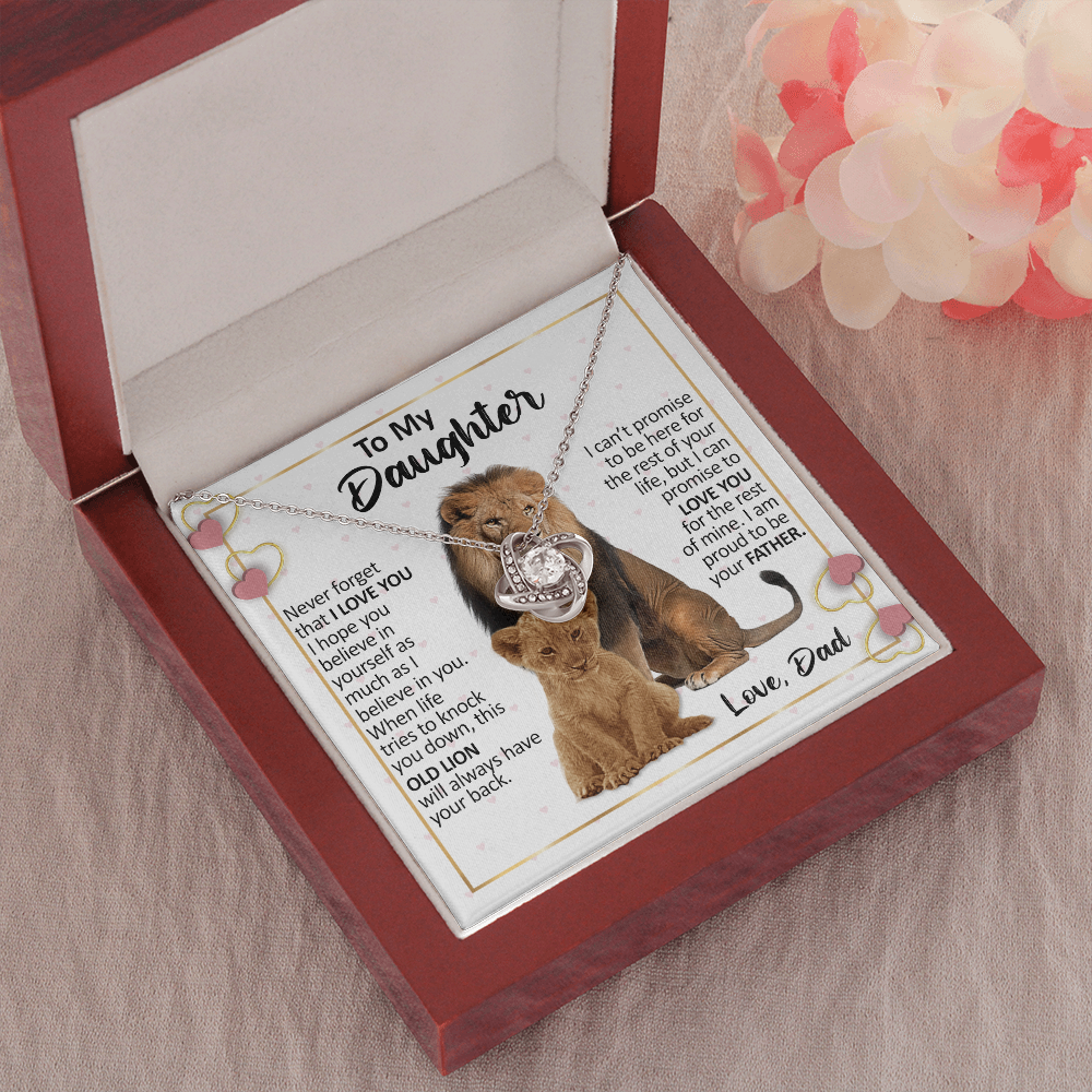 litzzy To My Daughter - Never Forget That I Love You - Love Knot Necklace jewelry   