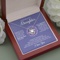 litzzy To My Beautiful Daughter - Always Keep Me In Your Heart - Love Knot Necklace jewelry Mahogany Style Luxury Box (w/LED)  