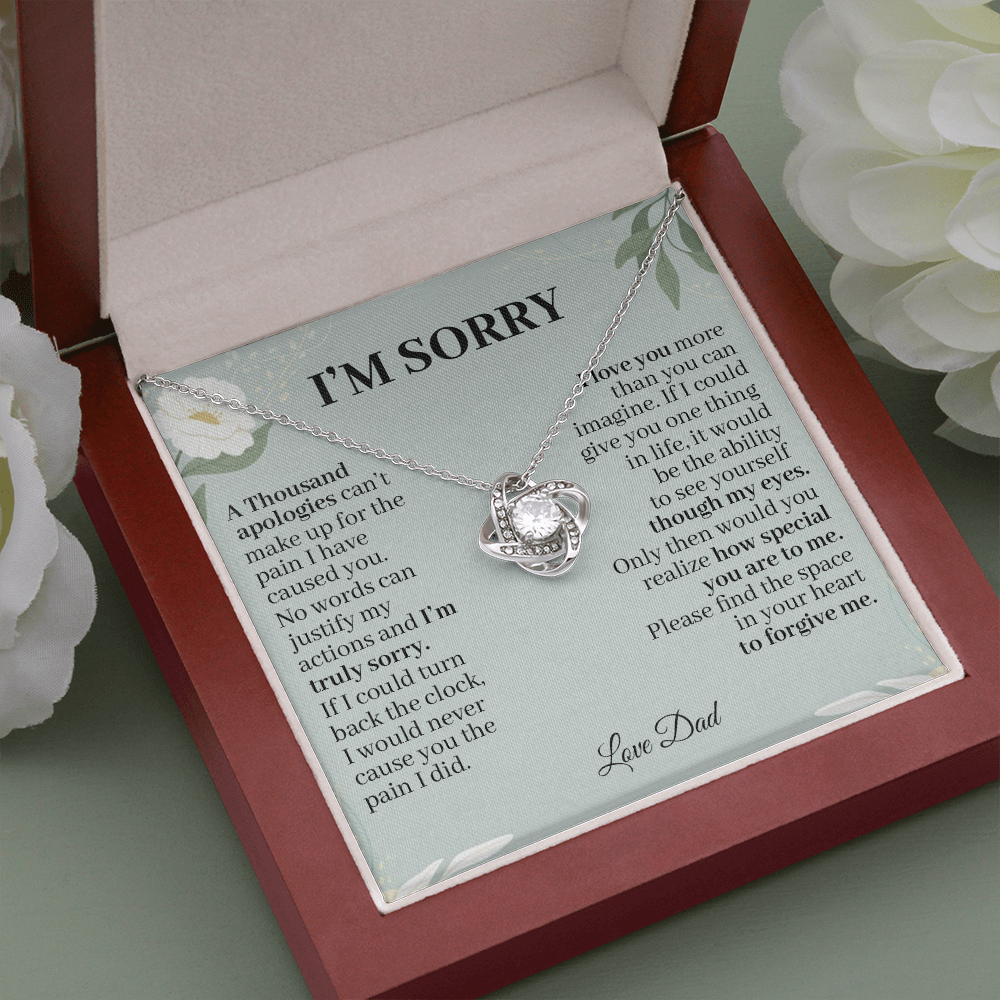 litzzy I'm Sorry A Thousand Apologies - Love Dad - Love Knot Necklace jewelry   