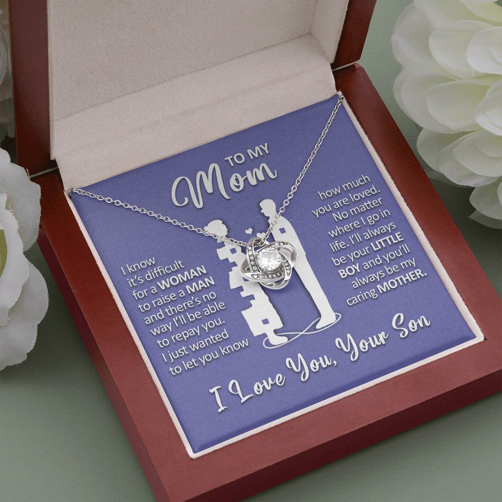 litzzy To My Mom - I'll Always Be Your Little Boy - Love Knot Necklace Jewelry   