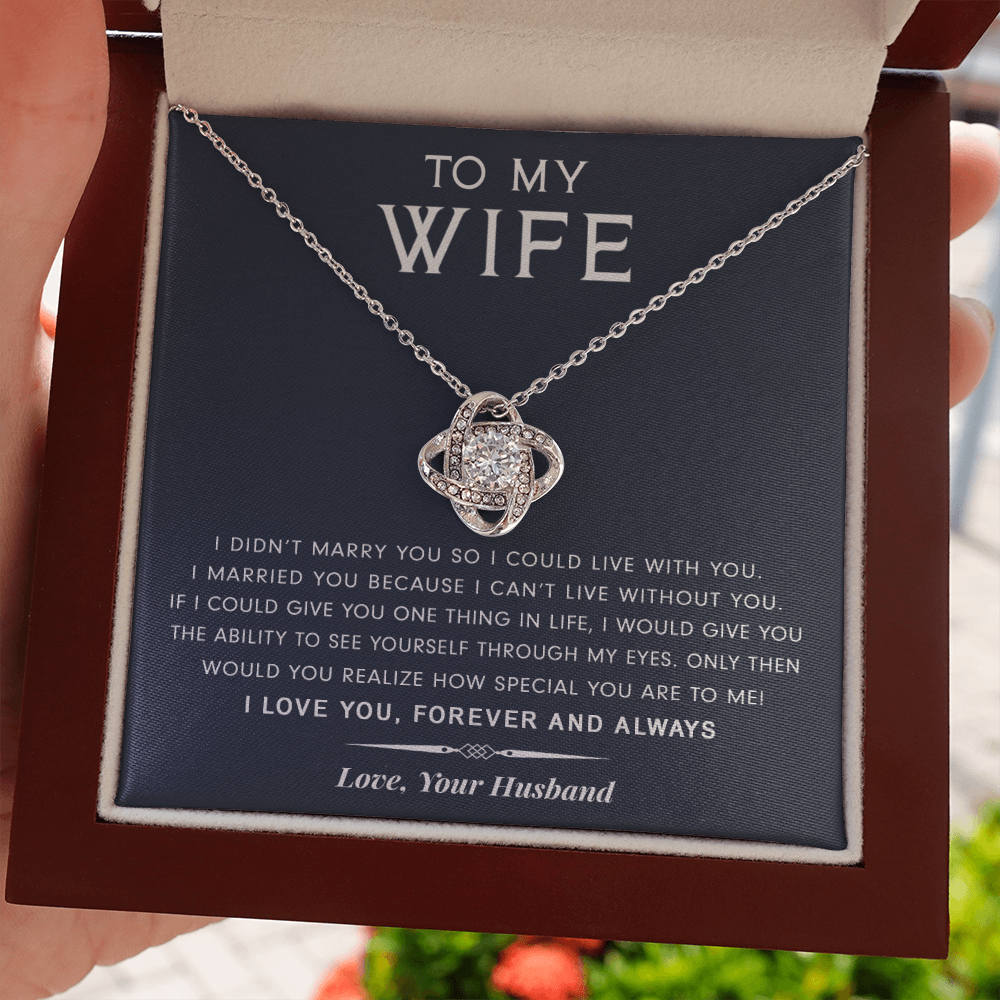 litzzy To My Wife - I Can’t Live Without You - Gift For Mother's Day, Birthday, Anniversary - Necklace Gift For Her, Wife, Girlfriend, Anniversary, Wedding, Valentine, Birthday with Message Card Jewelry   