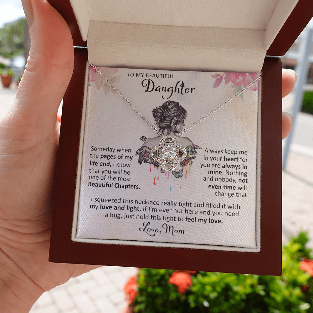 litzzy To My Beautiful Daughter - Someday When The Pages - Love Knot Necklace jewelry   