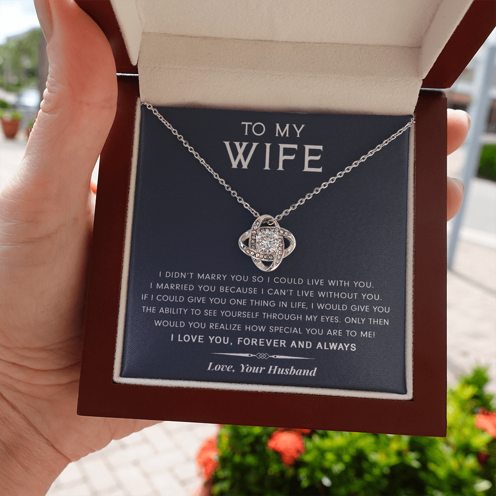 litzzy To My Wife - I Can’t Live Without You - Gift For Mother's Day, Birthday, Anniversary - Necklace Gift For Her, Wife, Girlfriend, Anniversary, Wedding, Valentine, Birthday with Message Card Jewelry   