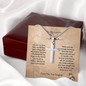 litzzy Dad - The World Cross Necklace - From Daughter - To My Dad necklace, dad gifts from daughter, dad gifts from son, Thank you Dad gift, Son daughter to Dad Gift Jewelry   