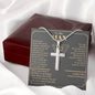 litzzy To My Man - You Are My Strength -Litzzy Cross Necklace - To My Husband, Gift For Husband, Boyfriend Jewelry   