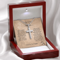 litzzy Dad - The World Cross Necklace - From Daughter - To My Dad necklace, dad gifts from daughter, dad gifts from son, Thank you Dad gift, Son daughter to Dad Gift Jewelry Luxury Box (w/LED)  