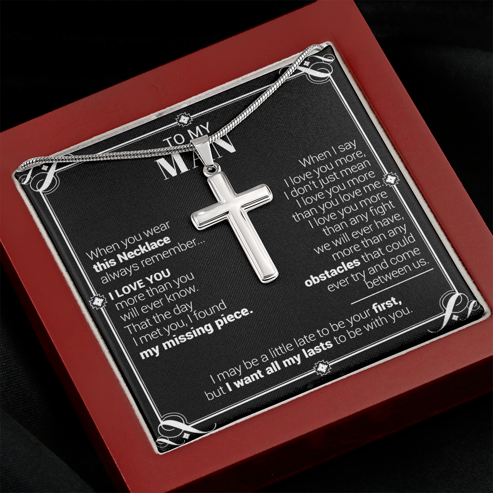 litzzy To My Man - I Love You More Than You Will Ever Know - Cross Necklace - To My Man, Gift For Man Jewelry   