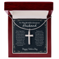 litzzy Greatest Husband - Father's Day - Cross Necklace - To My Dad necklace, dad gifts from daughter, dad gifts from son, Thank you Dad gift, Son daughter to Dad Gift Jewelry Mahogany Style Luxury Box (w/LED)  