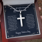 litzzy Greatest Husband - Father's Day - Cross Necklace - To My Dad necklace, dad gifts from daughter, dad gifts from son, Thank you Dad gift, Son daughter to Dad Gift Jewelry   