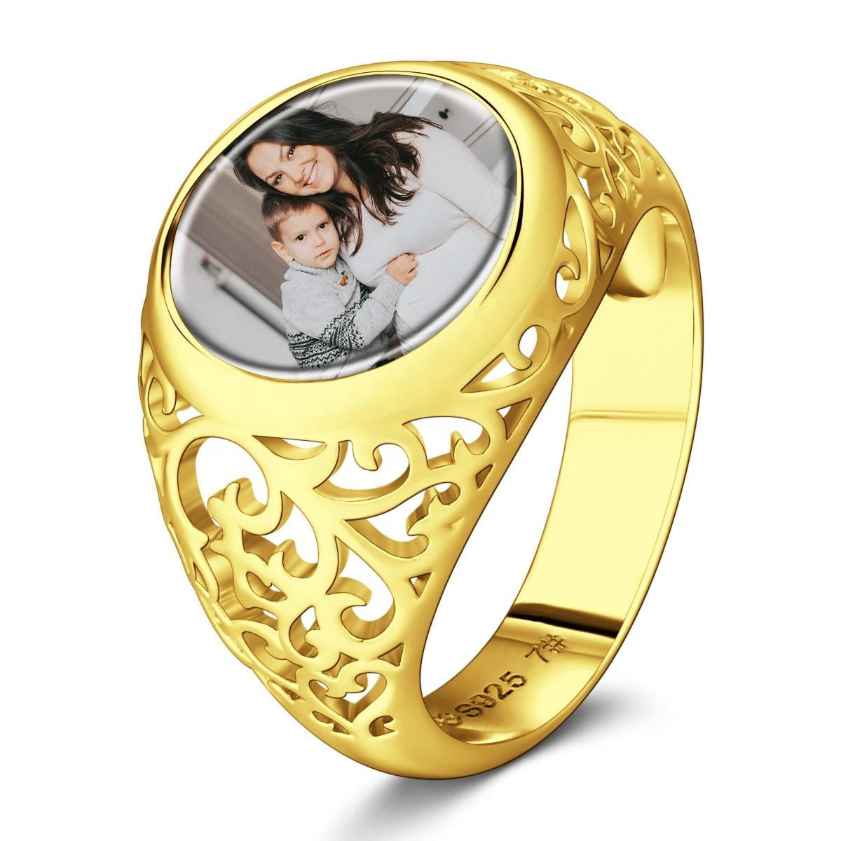 litzzy Round Women Rings Custom Photo Ring Mother's Day Gifts jewelry   
