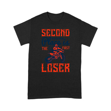 litzzy Second place is the first loser - Motorcycle T-Shirt | Made in US T-Shirt S Black 