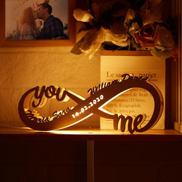 litzzy Custom Engraved Night Light Infinity Name Wood Night Lamp Night Light you me  