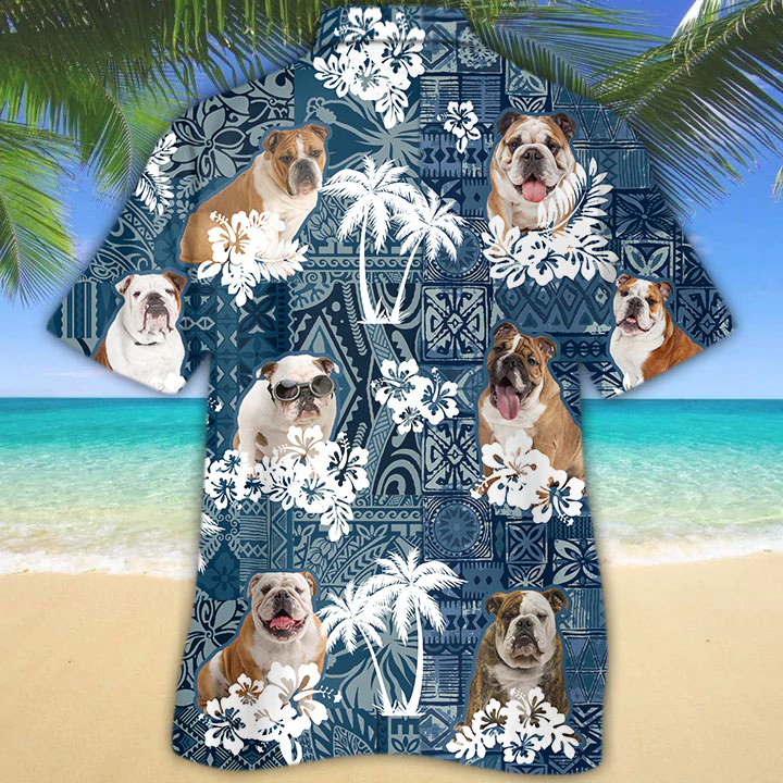 litzzy English Bulldog Hawaiian Shirt - Aloha shirt Hawaiian Hawaii Shirt For Summer Hawaii Shirt   