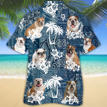 litzzy English Bulldog Hawaiian Shirt - Aloha shirt Hawaiian Hawaii Shirt For Summer Hawaii Shirt   