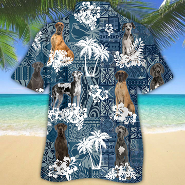litzzy Great Dane Hawaiian Shirt - Aloha shirt Hawaiian Hawaii Shirt For Summer Hawaii Shirt   