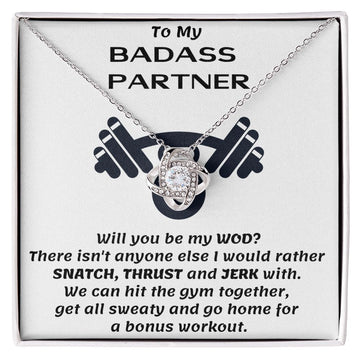 litzzy To My Badass partner, Wife, Girlfriend, Soulmate - Will you be my WOD - Gift For Wife, Girlfriend, Soulmate Jewelry 14K White Gold Finish Two tone Box 