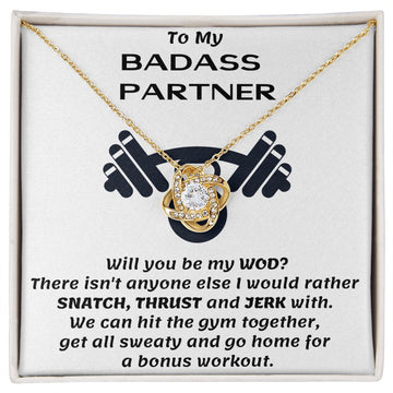 litzzy To My Badass partner, Wife, Girlfriend, Soulmate - Will you be my WOD - Gift For Wife, Girlfriend, Soulmate Jewelry 18K Yellow Gold Finish Two tone Box 