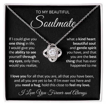 litzzy To My Beautiful Soulmate - Beautiful Soul - Gift For Wife, Girlfriend Jewelry 14K White Gold Finish Standard Box 