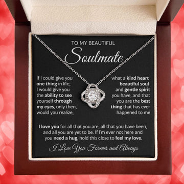 litzzy To My Beautiful Soulmate - Beautiful Soul - Gift For Wife, Girlfriend Jewelry 14K White Gold Finish Luxury Box 