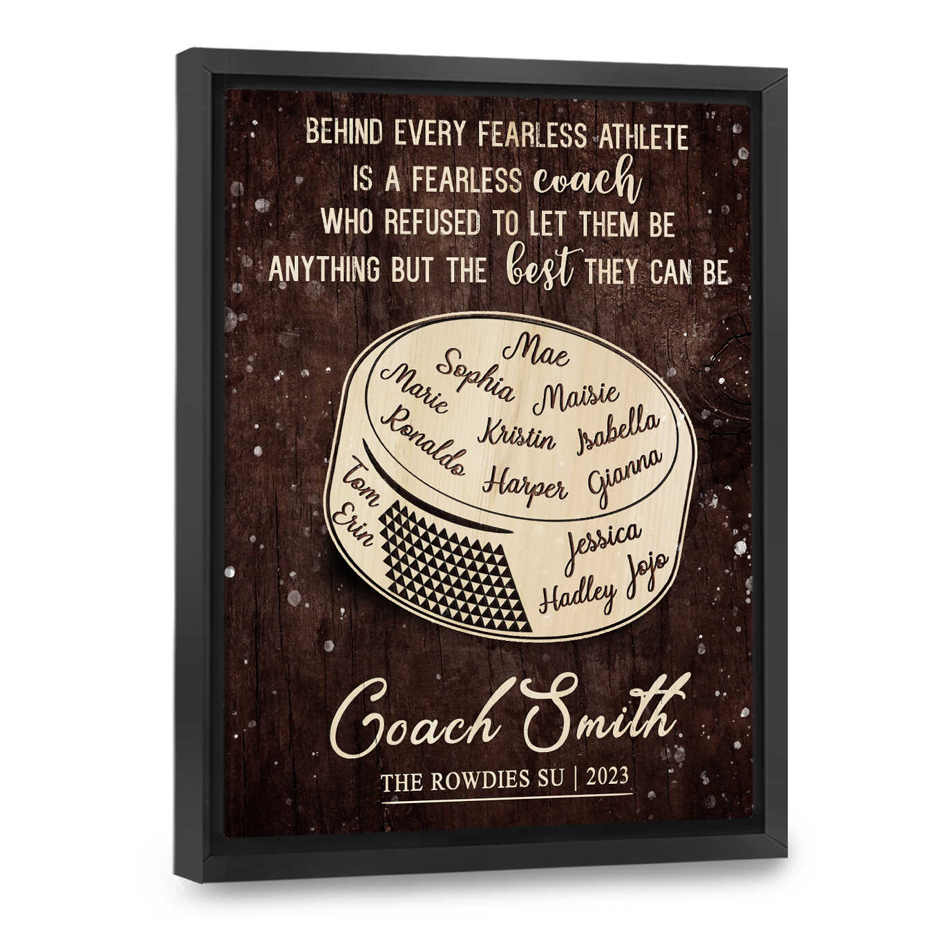 litzzy Personalized Ice Hockey Coach Gift Canvas, End Of Season Coach Gift, Best Gift For Ice Hockey Coaches Canvas Wall Art   
