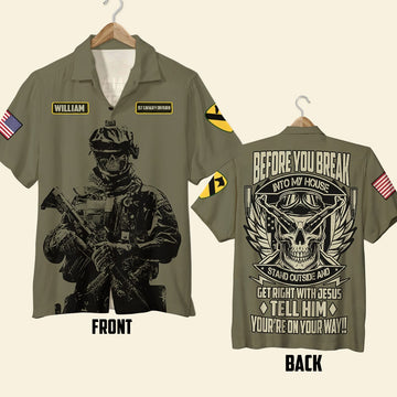 litzzy Before You Break Into My House Stand Outside And Get Right With Jesus, Personalized Hawaiian Shirt, custom military Unit Hawaiian Shirt For Men, Woman, Litzzy Aloha Shirt Hawaii Shirt   