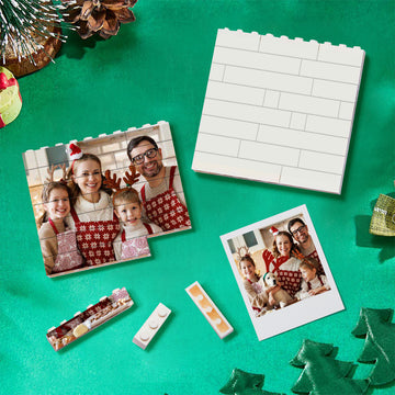 litzzy Personalized Building Brick Puzzle Photo Block Christmas Ornament Building Brick Photo Single Sided Photo  