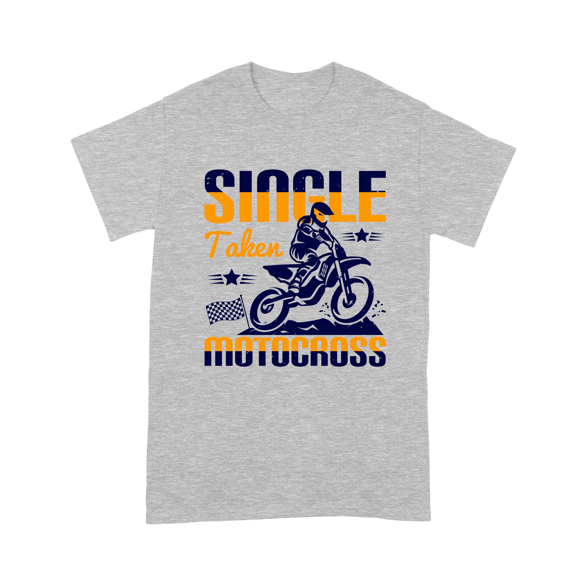 litzzy Single, Taken, Motocross - Motorcycle T-Shirt | Made in US T-Shirt S Heather Grey 