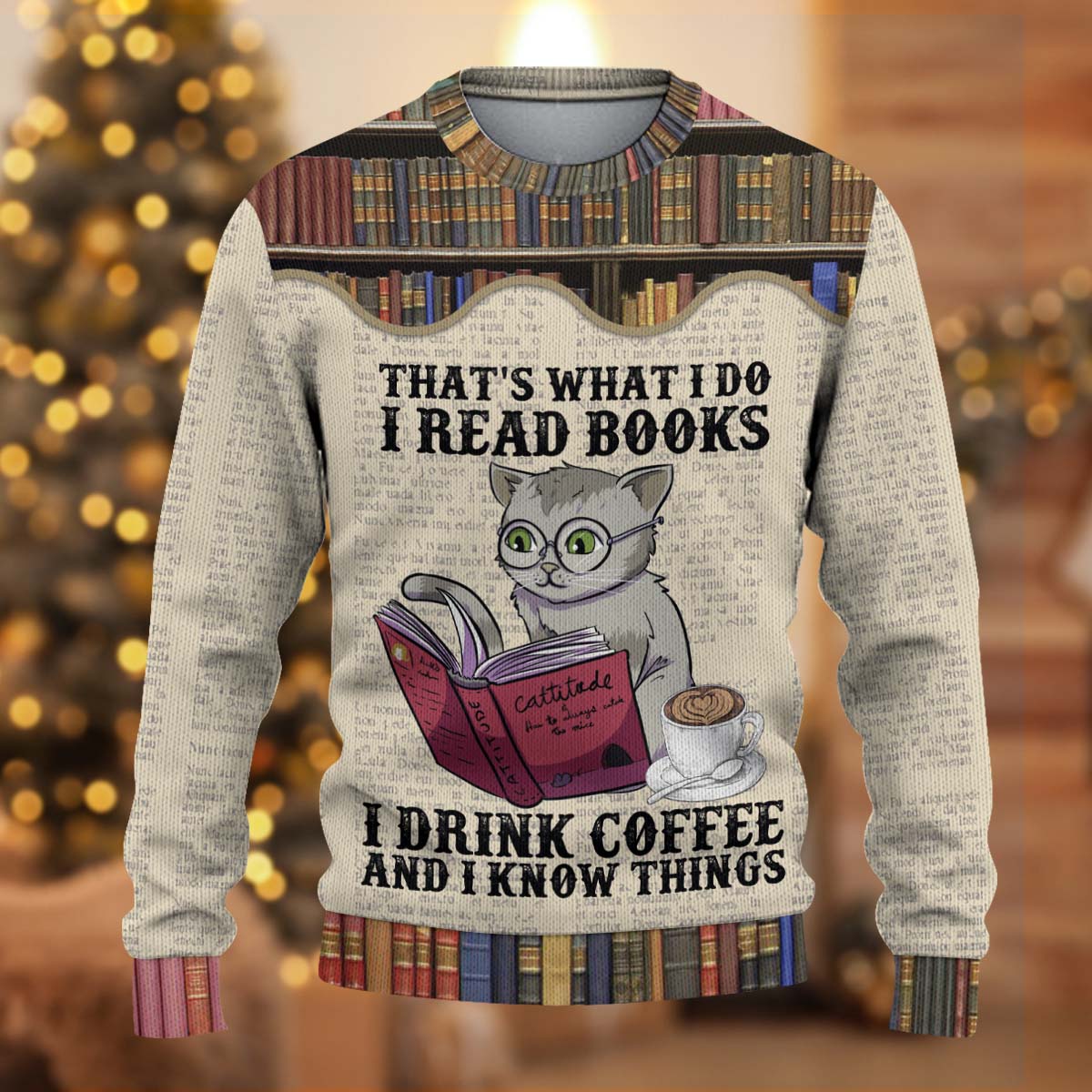 litzzy Cat Knitted Sweater, Gift for Cat Lovers, Cat Mom - KN054PA06 -  Best Gift For Christmas, Noel Malalan - Christmas Signature Sweater   